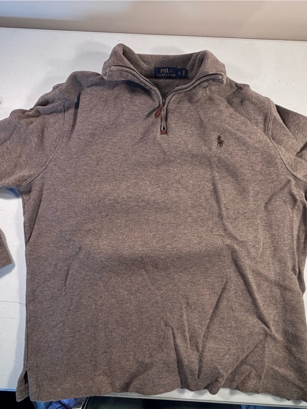 Ralph Lauren Men's Brown Quarter-Zip Sweater